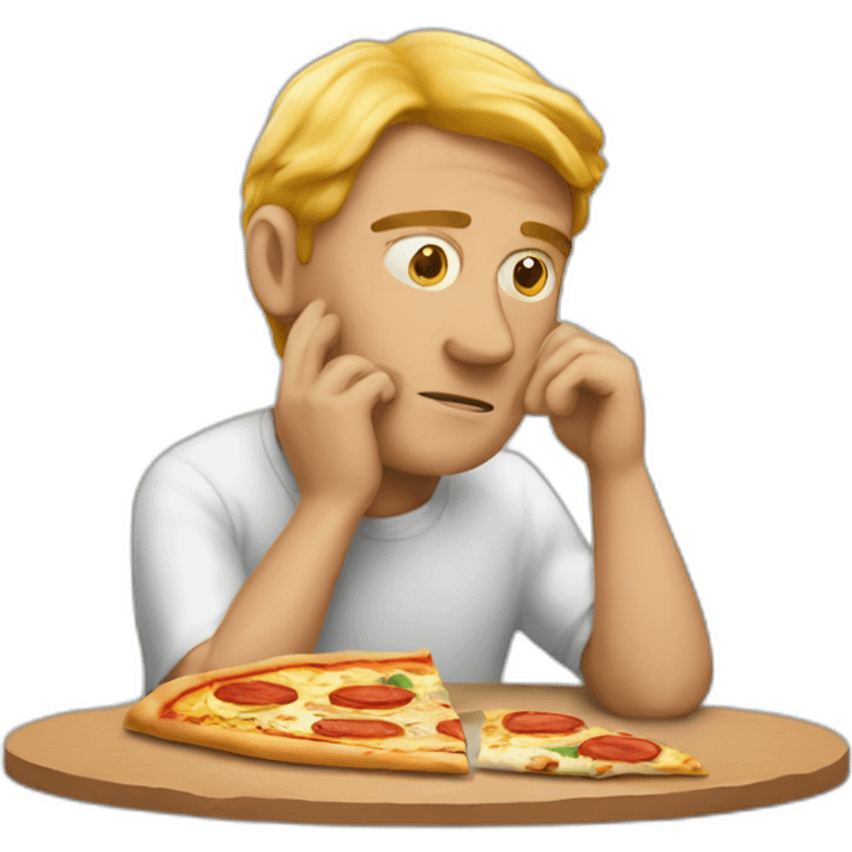 Men thinking-pizza emoji