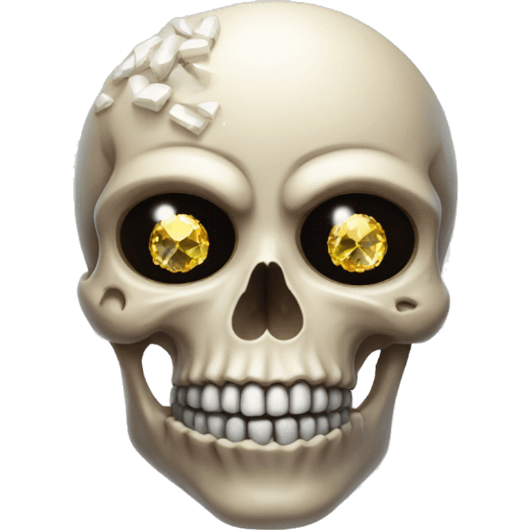 skull with a brain in it and gems as eyes  emoji