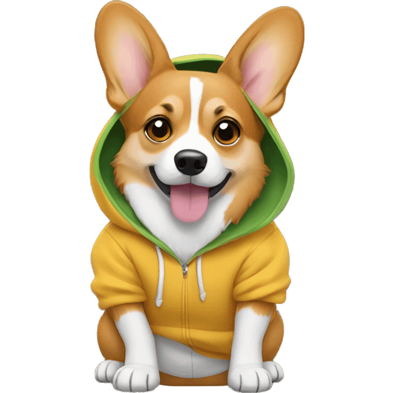 Corgi wearing a hoodie emoji