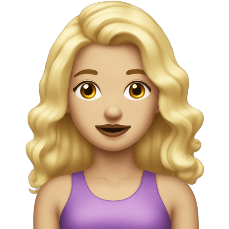 Blond coquette girl with pimples emoji