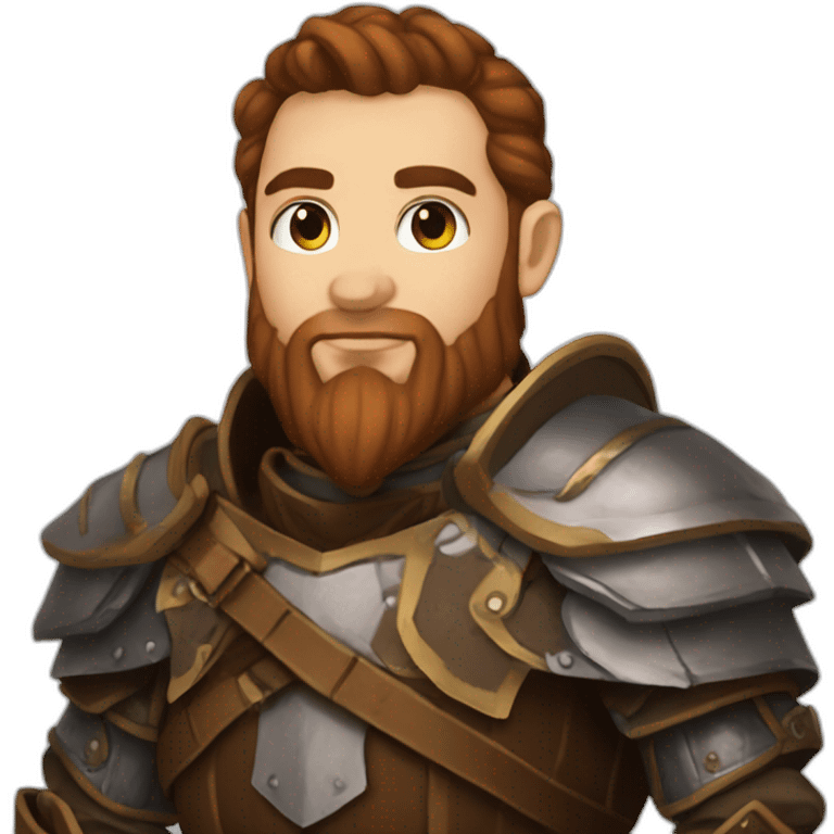 Dnd Dwarf cleric brown hair plate armor emoji