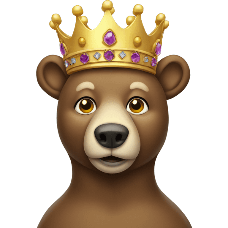 Bear wearing a queen crown emoji