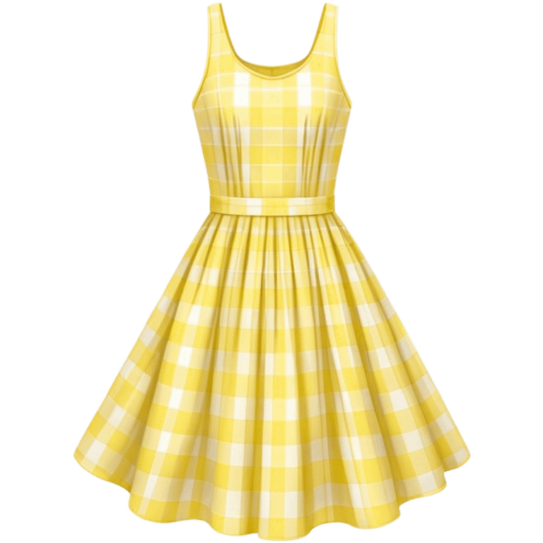 pastel yellow plaid spring dress floating in the air emoji