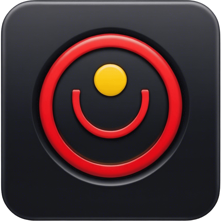 a wavy black and red rectangle with a medium sized yellow circle in the middle emoji