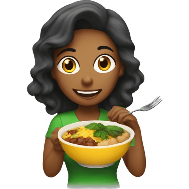 Mom eating Brazilian food  emoji