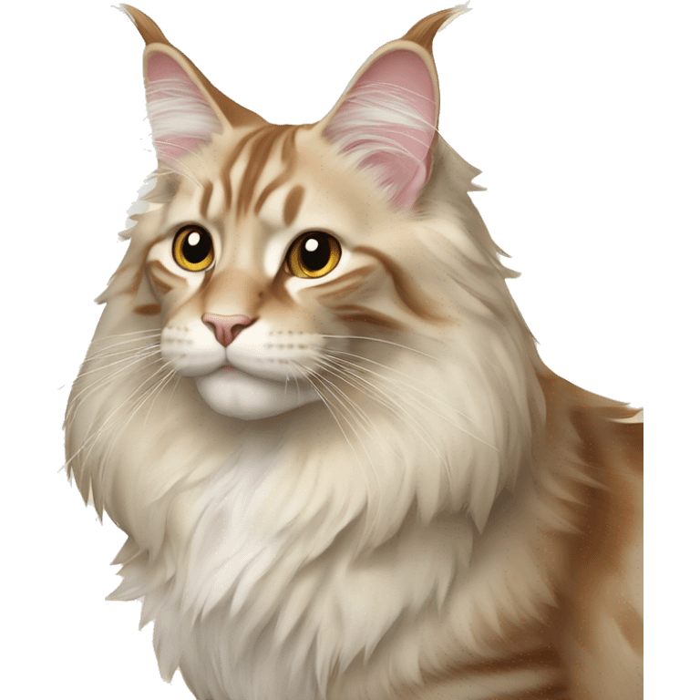 cream coloured maine coon with large paws emoji