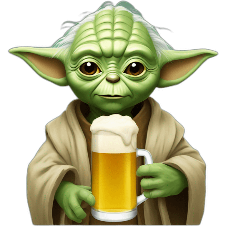 Yoda avec une bière  emoji