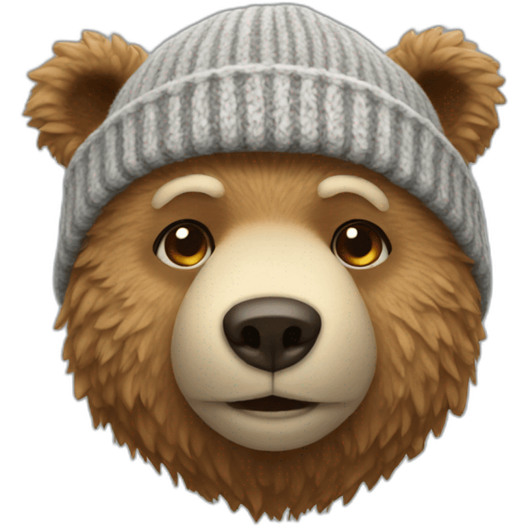 bear wearing a wool beanie emoji