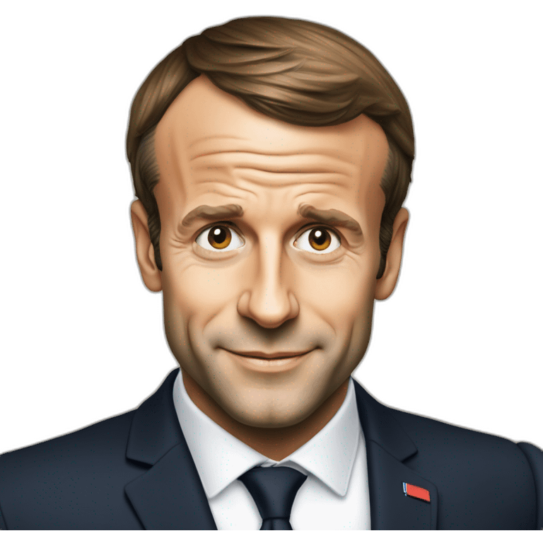 Emmanuel Macron avec une bière emoji