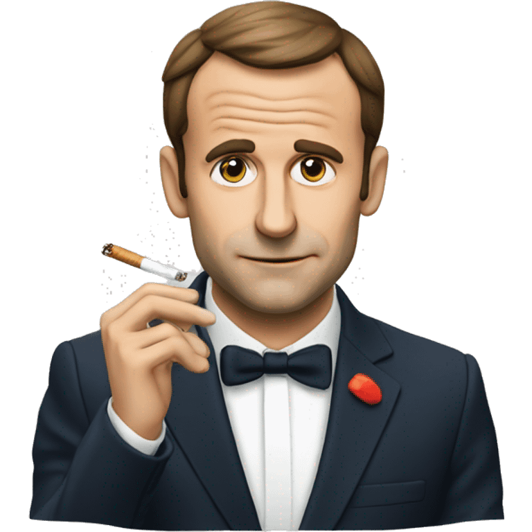 Macron qui fume une cigarette emoji