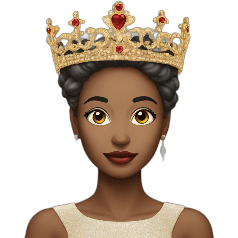 Grace mbizi mais avec du maquillage et une couronne emoji