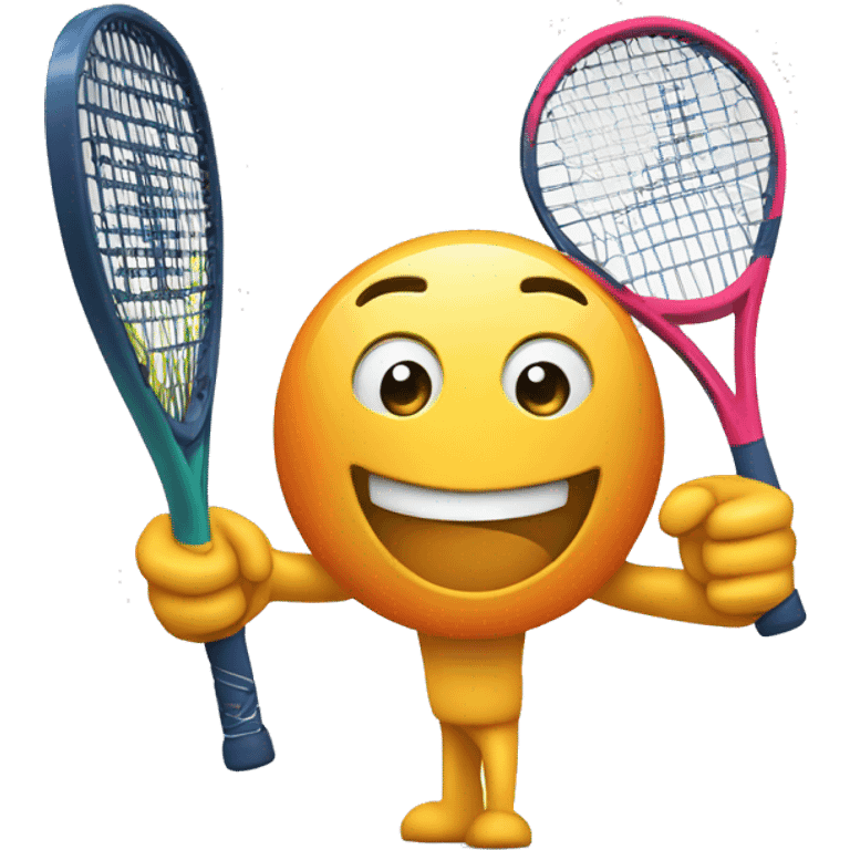 arm muscle emoji with a padel racket in his hand. emoji