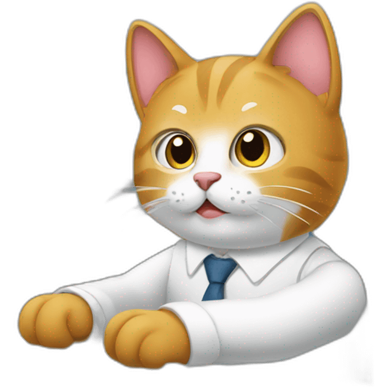 cat working in office emoji