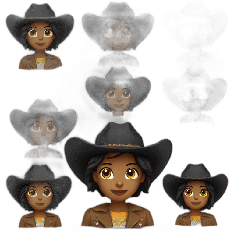 cowgirl straight black hair emoji