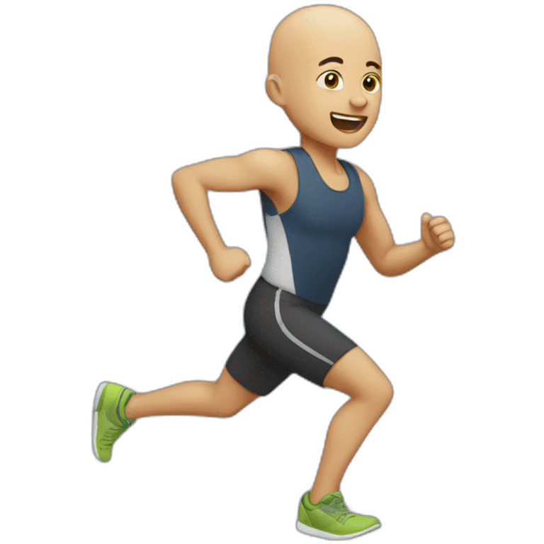 A bald person running from the front emoji