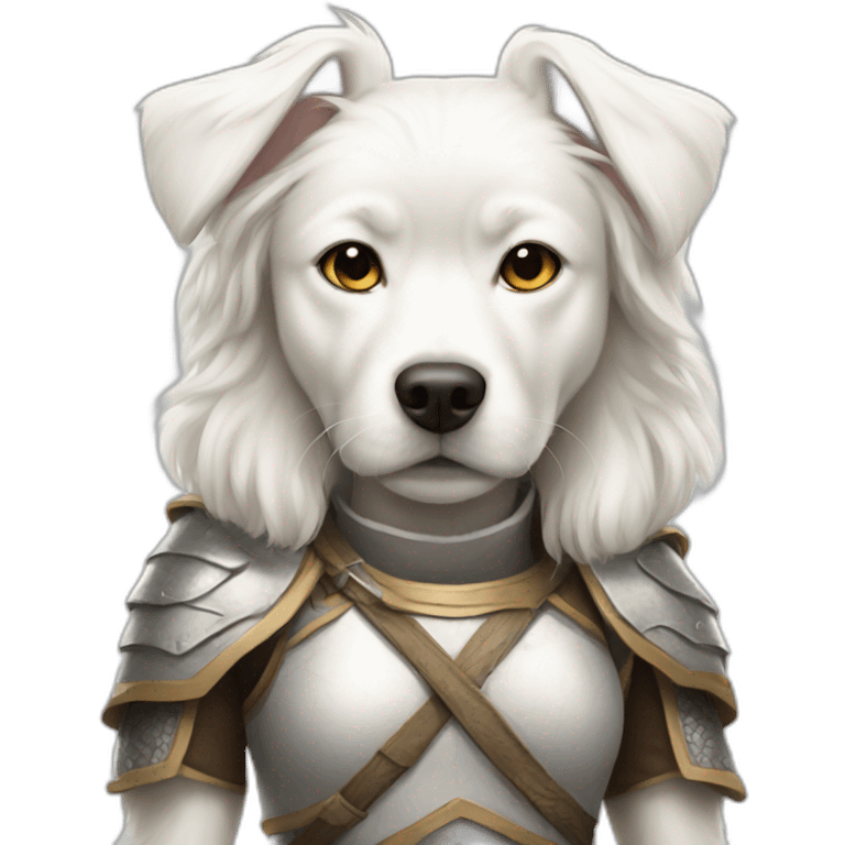 female white dog warrior emoji