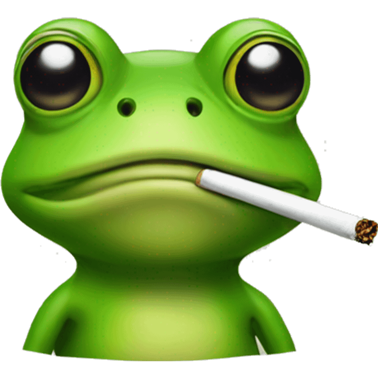 Frog with smoking emoji