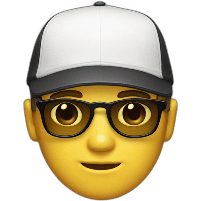 a white boy with sunglasses and cap emoji