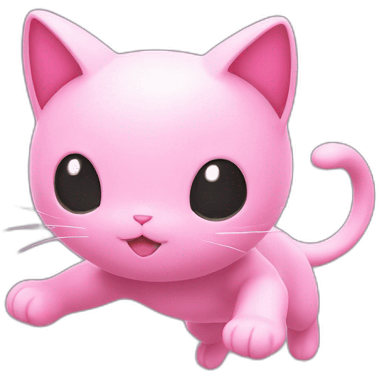 pink mew pokemon levitating emoji