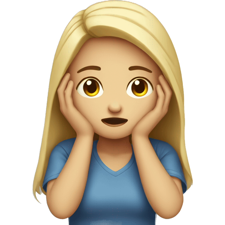 Girl holding head in pain emoji