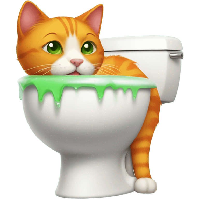 orange cat drinking out of toilet  emoji