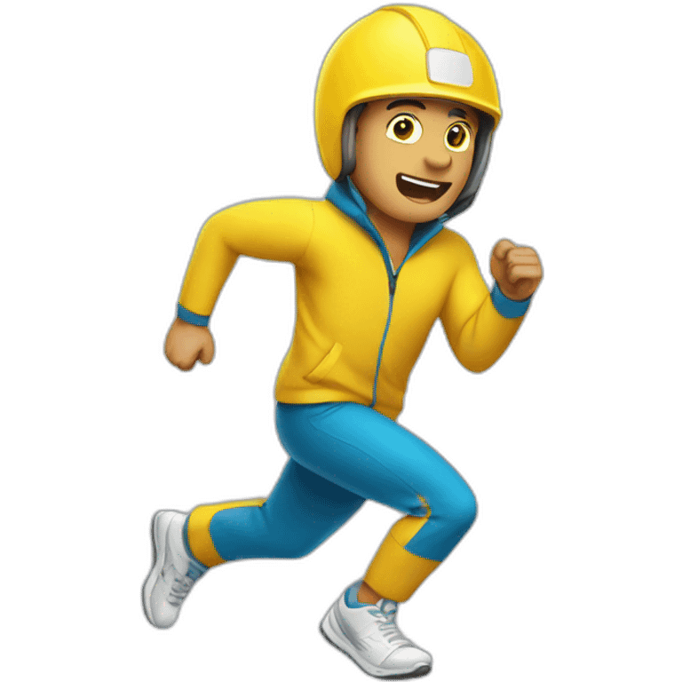 running man in yellow clothes emoji