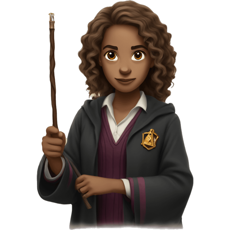 hermione granger with a magic wand emoji