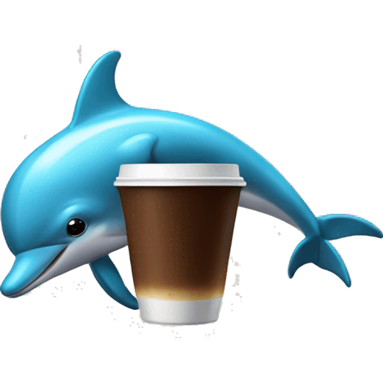 Dolphin with coffee  emoji