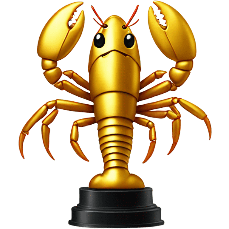 gold lobster trophy standing up emoji