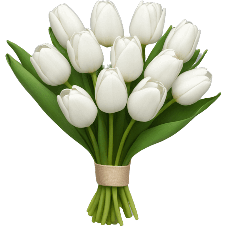 white tulip bouquet  emoji