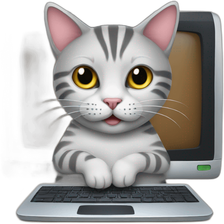 cat with a computer emoji