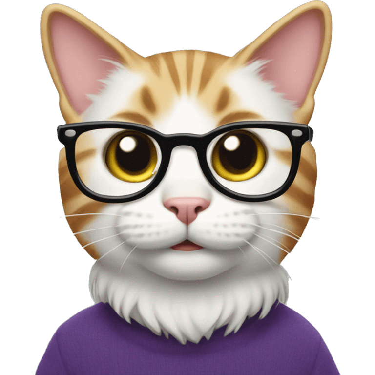 nerd cat being silly emoji