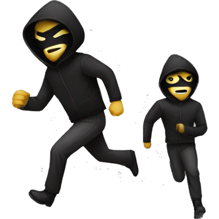 a masked thief chasing a man emoji