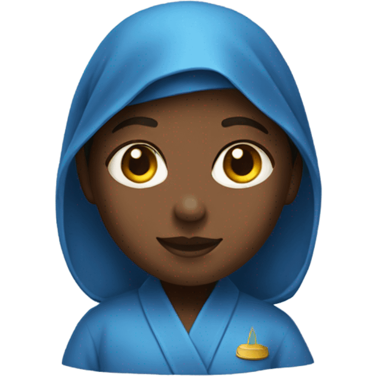 Girl wearing a blue robe emoji