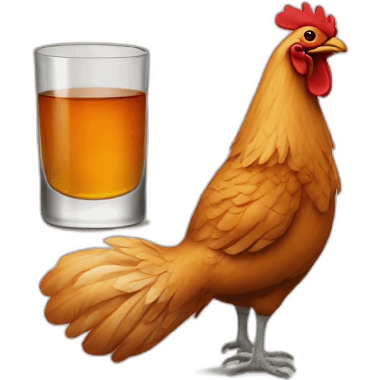 Whiskey with a chicken drumstick in it emoji