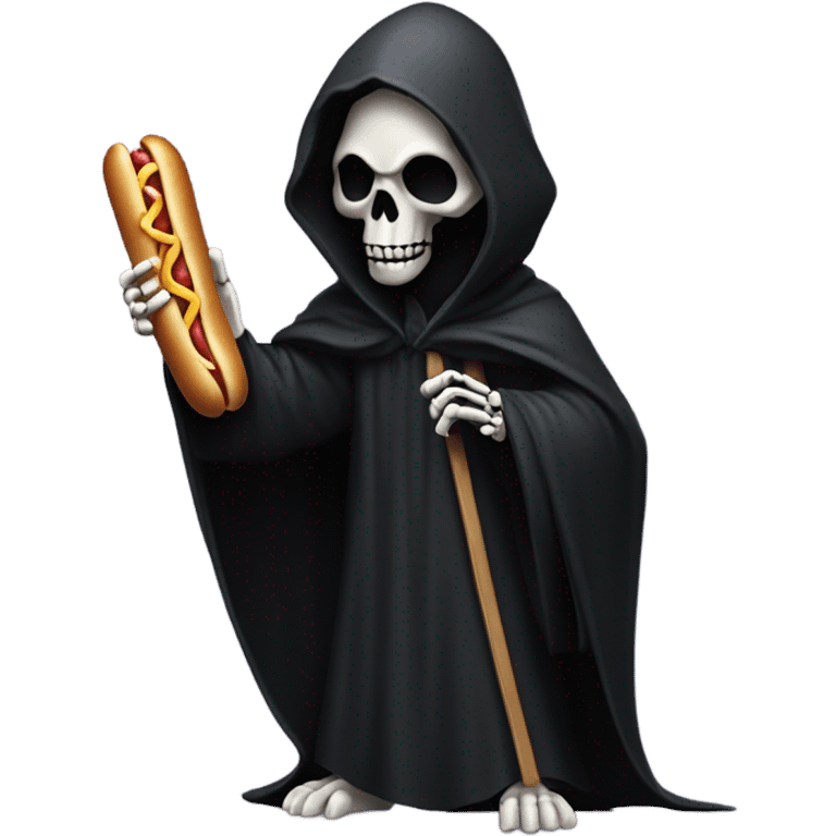 grim reaper holding a hotdog  emoji