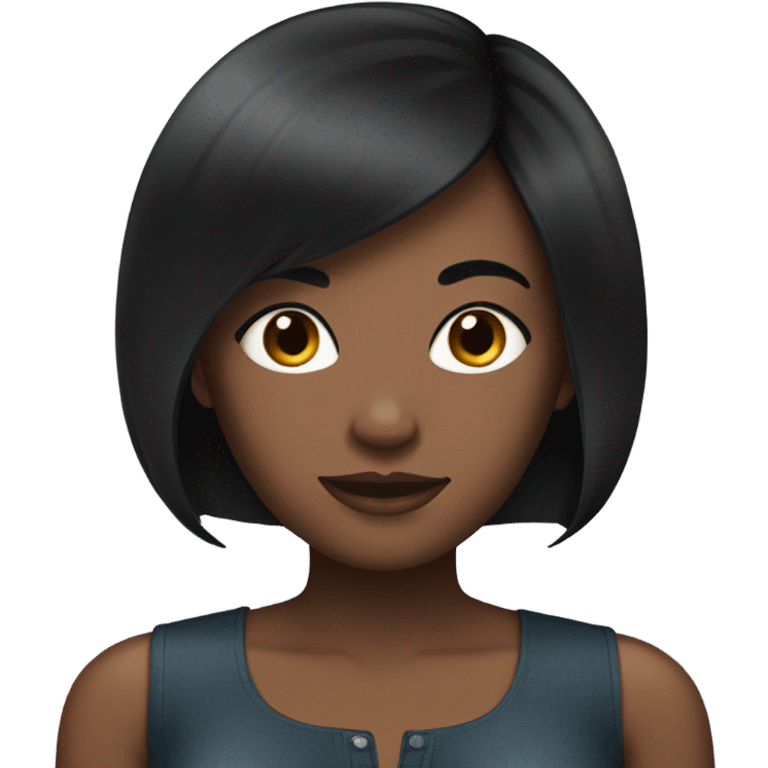 black woman with black short hair and a nice top emoji