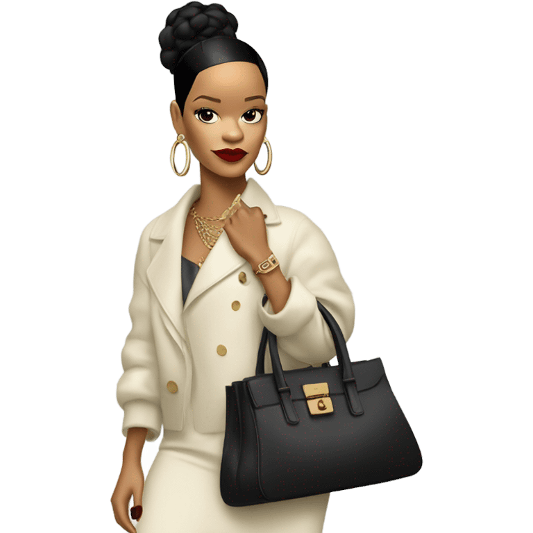 Rihanna with bag emoji