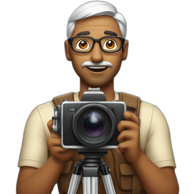  a indian man with cinema camera emoji