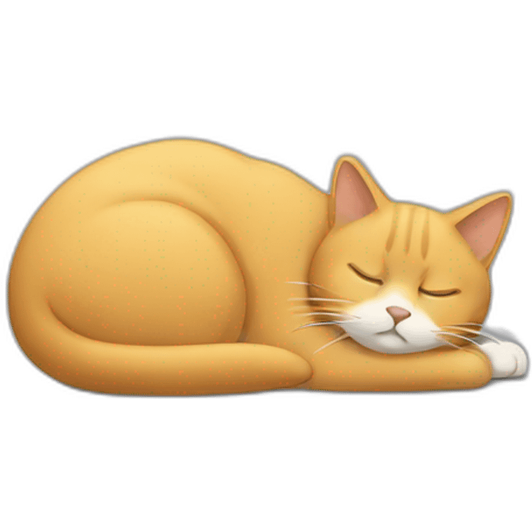 Un chat qui dort sur le dos emoji