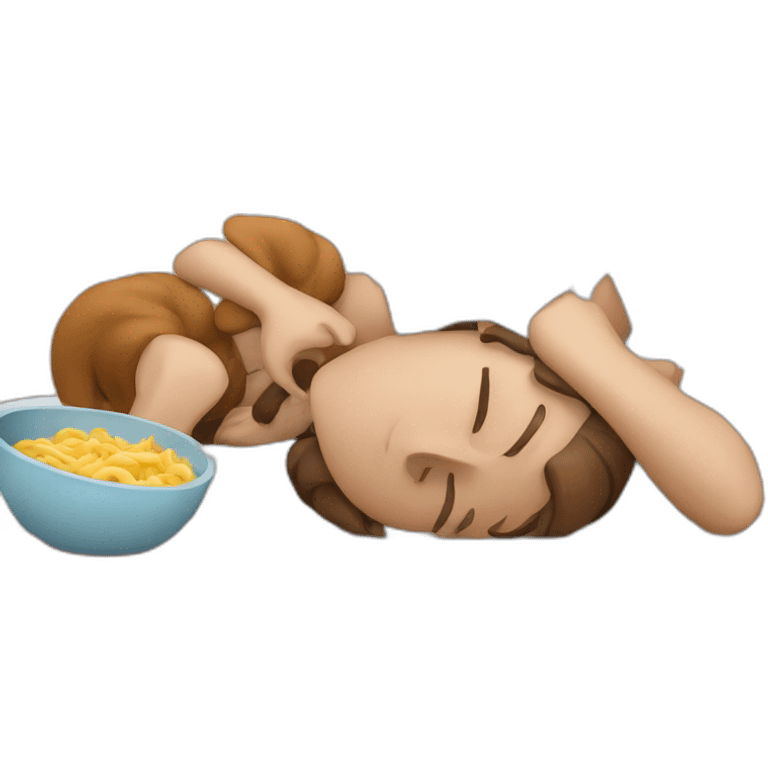 Friends having a food coma emoji