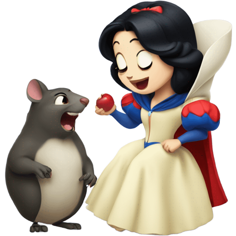 Snow White singing to possum  emoji