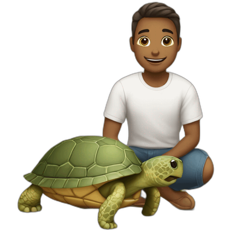 Chat avec une tortue emoji