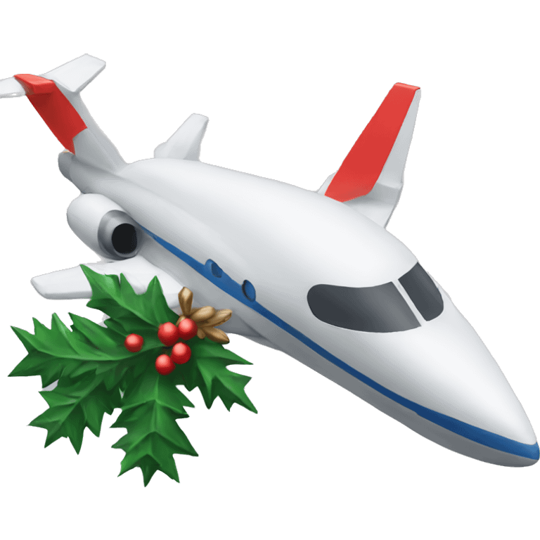 Jet with Christmas tree emoji