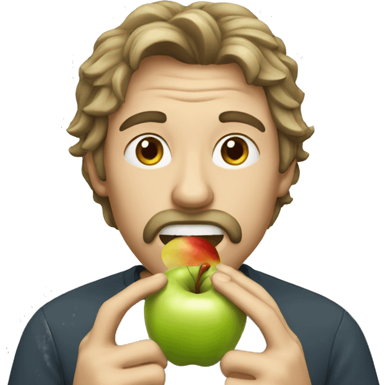 Man eating apple emoji