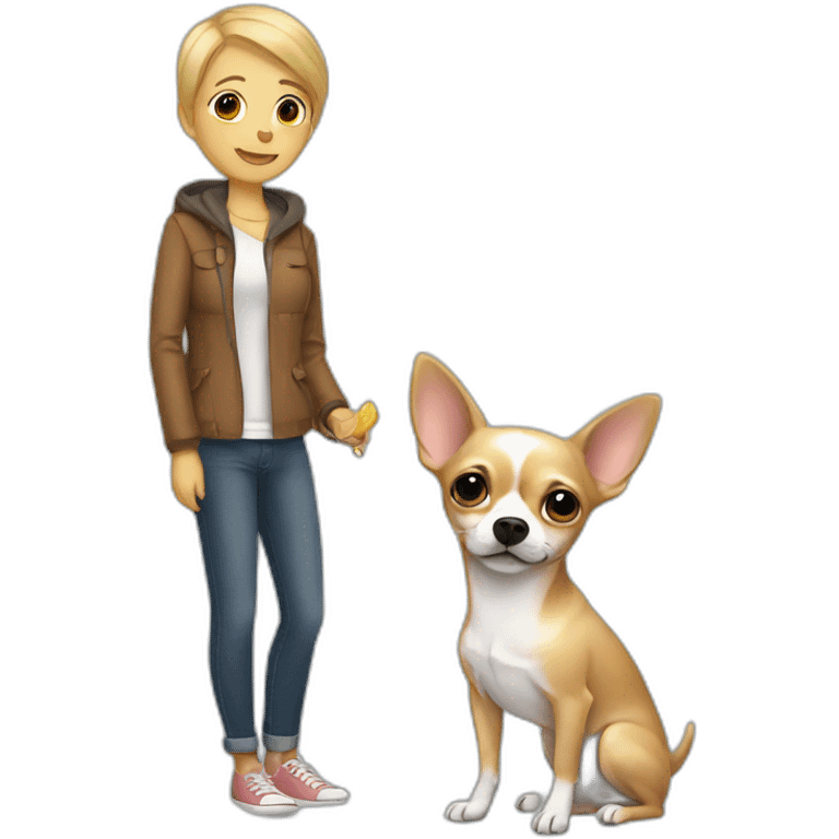 Chihuahua attaching owner emoji