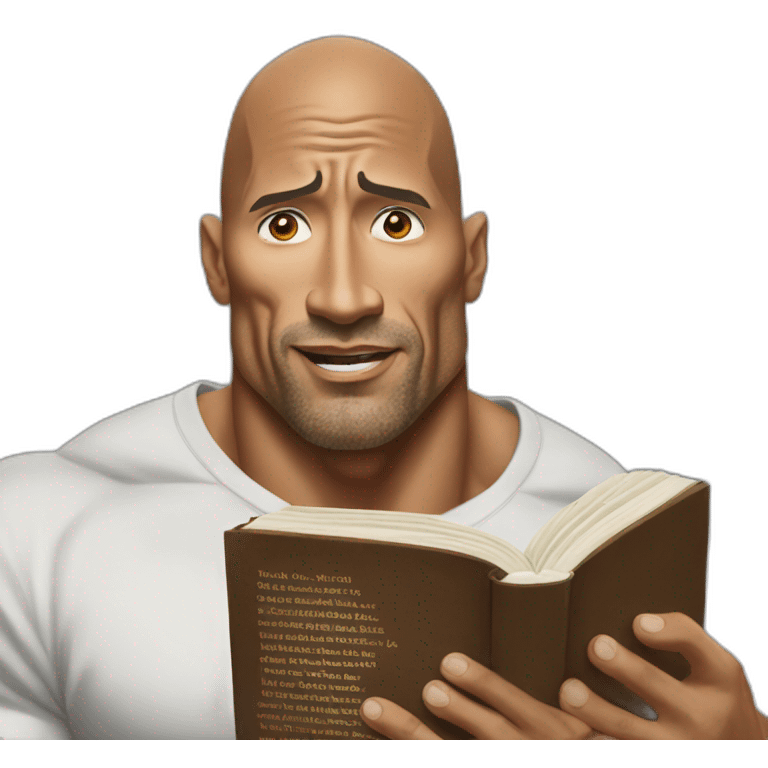 the rock reading the Bible emoji