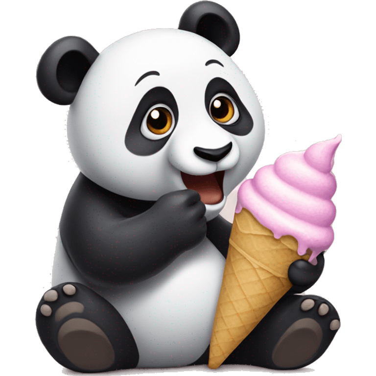 Panda eating ice cream emoji