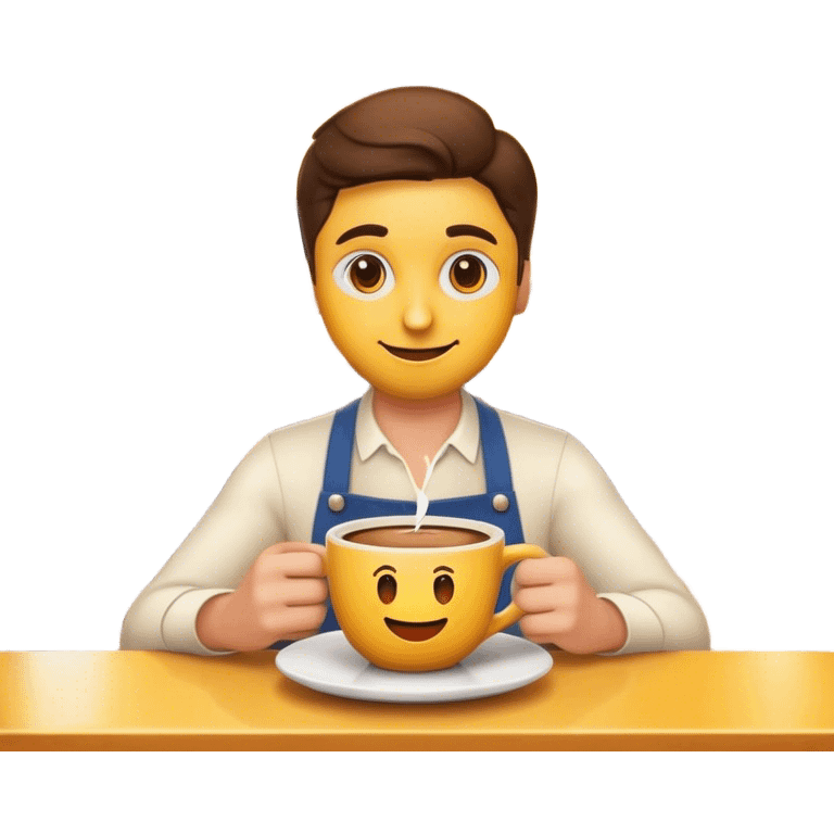 Cinematic Realistic Caf√© Culture Pop Culture Emoji, showcasing a vibrant French caf√© scene rendered with rich textures and warm, inviting lighting. emoji