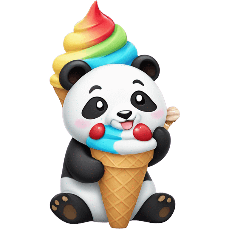 Panda eating ice cream emoji